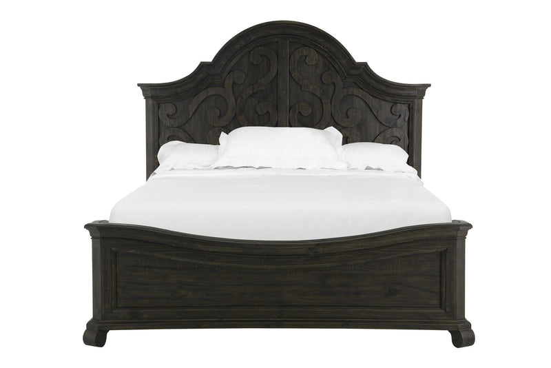 Magnussen Furniture Bellamy Queen Shaped Panel Bed in Peppercorn image