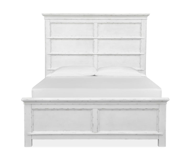 Magnussen Furniture Bellevue Manor Queen Panel Bed in Weathered Shutter White image