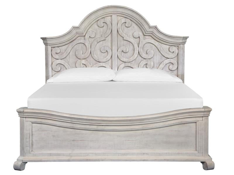 Magnussen Furniture Bronwyn King Shaped Panel Bed in Alabaster image