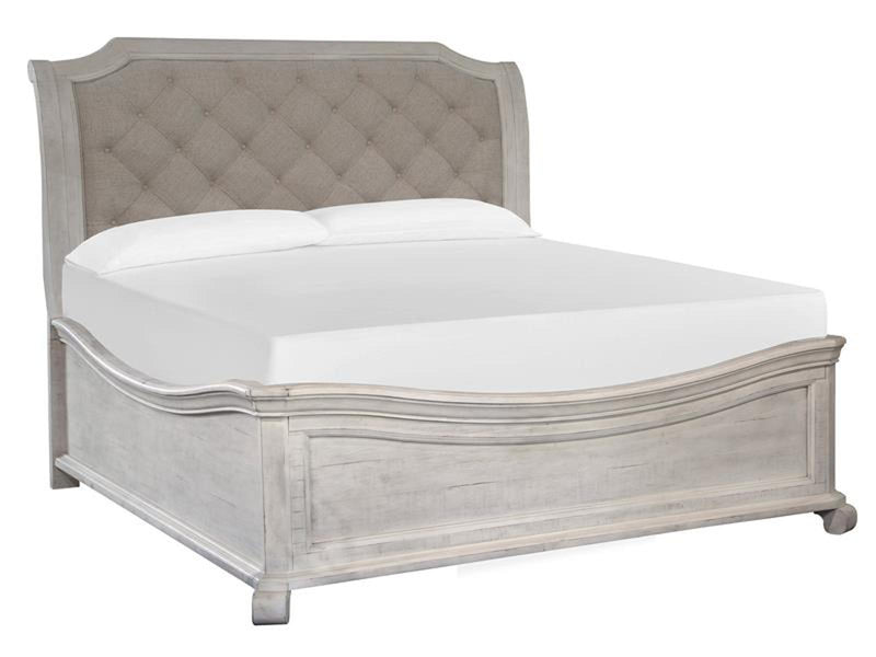 Magnussen Furniture Bronwyn King Sleigh Bed with Shaped Footboard in Alabaster image