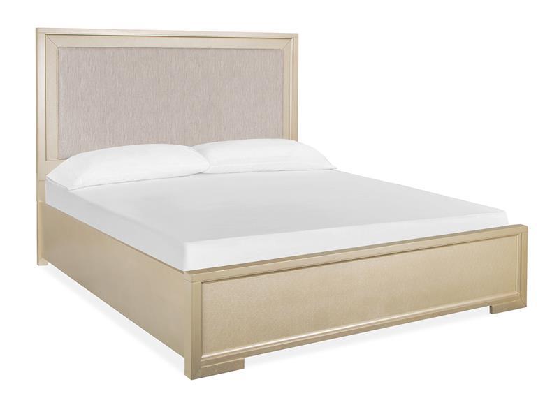 Magnussen Furniture Chantelle California King Upholstered Panel Bed in Champagne image