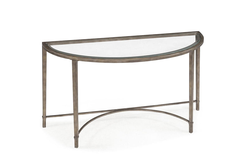 Magnussen Furniture Copia Demilune Sofa Table in Antiqued Silver image