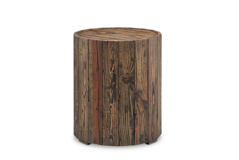 Magnussen Furniture Dakota Round End Table in Rustic Pine image