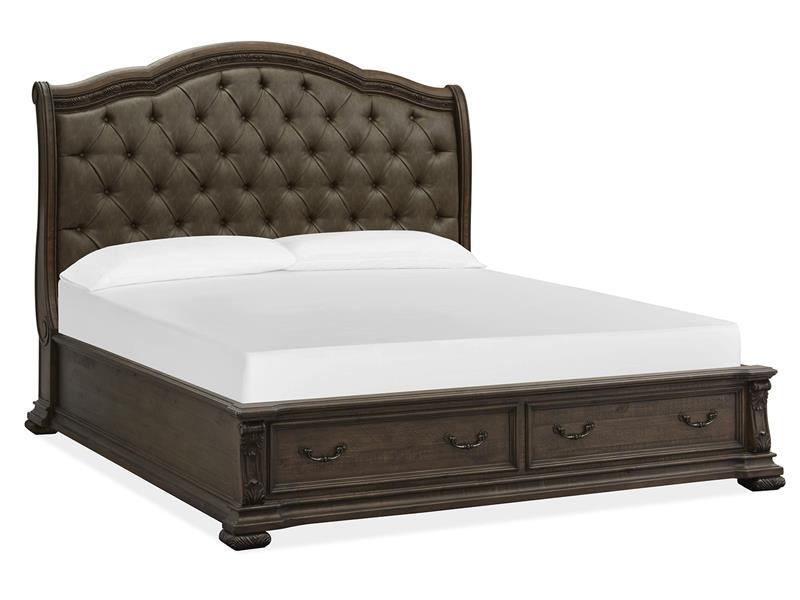 Magnussen Furniture Durango Californina King Upholstered Sleigh Storage Bed in Willadeene Brown image