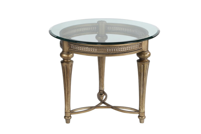 Magnussen Furniture Galloway Round End Table in Subtle Gold 37504 image
