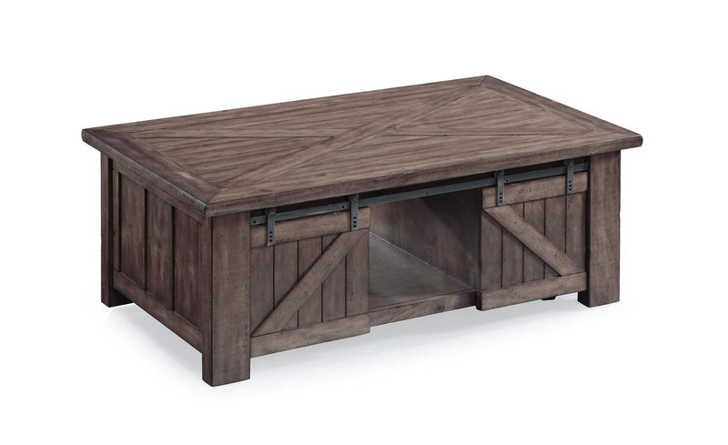 Magnussen Furniture Garrett Rectangular Lift-Top Cocktail Table w/casters in Weathered Charcoal image