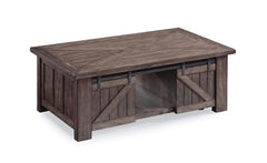 Magnussen Furniture Garrett Rectangular Lift-Top Cocktail Table w/casters in Weathered Charcoal image
