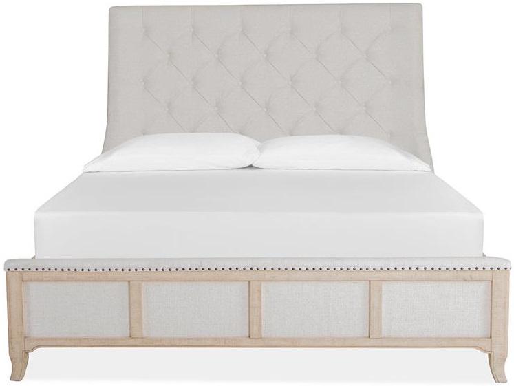 Magnussen Furniture Harlow Cal King Sleigh Upholstered Bed in Weathered Bisque image