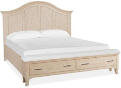 Magnussen Furniture Harlow King Storage Bed in Weathered Bisque image
