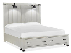 Magnussen Furniture Harper Springs California King Panel Storage Bed in Silo White image