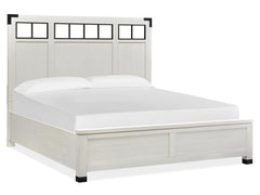 Magnussen Furniture Harper Springs Queen Panel Bed with Metal/Wood in Silo White image