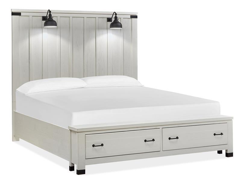 Magnussen Furniture Harper Springs Queen Panel Storage Bed in Silo White image