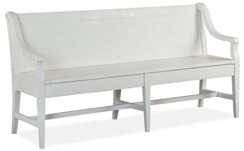 Magnussen Furniture Heron Cove Bench with Back in Chalk White image
