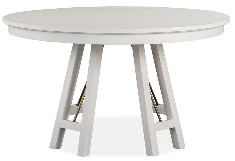 Magnussen Furniture Heron Cove Round Dining Table in Chalk White image