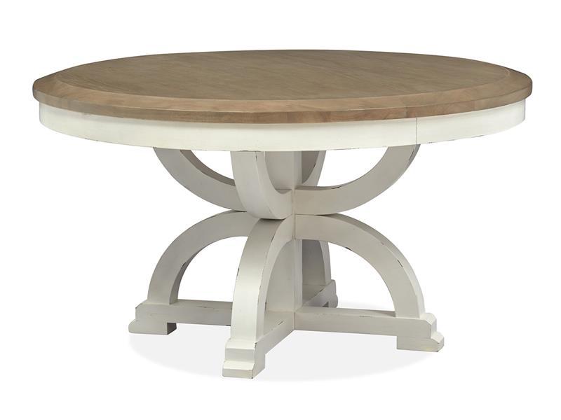 Magnussen Furniture Hutcheson 54" Round Dining Table in Berkshire Beige and Homestead White image