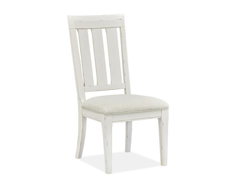 Magnussen Furniture Hutcheson Dining Side Chair with Upholstered Seat (Set of 2) in Berkshire Beige and Homestead White image