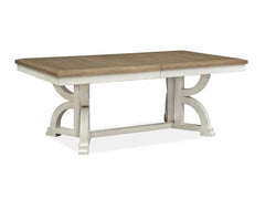 Magnussen Furniture Hutcheson Trestle Dining Table in Berkshire Beige and Homestead White image