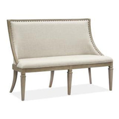 Magnussen Furniture Lancaster Bench with Upholstered Seat and Back in Dovetail Grey image