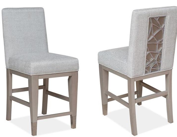 Magnussen Furniture Lenox Counter Chair with Upholstered Seat and Back in Acadia White (Set of 2) image