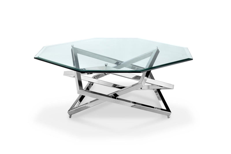 Magnussen Furniture Lenox Square Top Octoganal Cocktail Table in Nickel T3790-49 image
