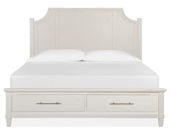 Magnussen Furniture Lola Bay California King Arched Wooden Storage Bed in Seagull White image