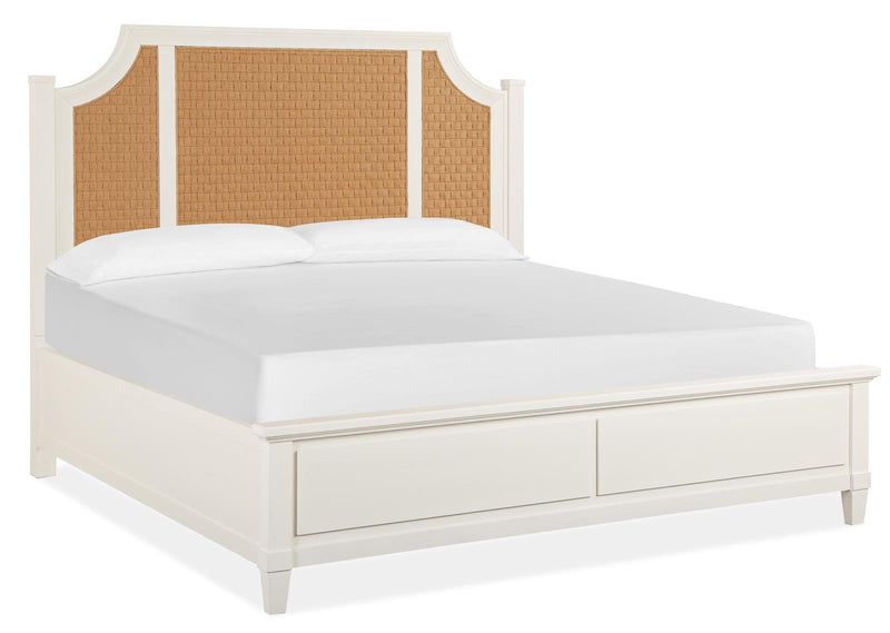 Magnussen Furniture Lola Bay Queen Arched Woven Bed in Seagull White image