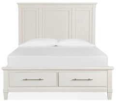 Magnussen Furniture Lola Bay Queen Panel Storage Bed in Seagull White image