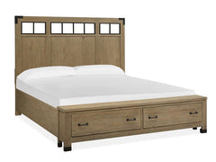 Magnussen Furniture Madison Heights California King Panel Storage Bed with Metal/Wood in Weathered Fawn image