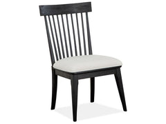 Magnussen Furniture Madison Heights Dining Side Chair with Upholstered Seat and Wood Windsor Back (Set of 2) in Weathered Fawn image