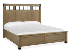 Magnussen Furniture Madison Heights King Panel Bed with Metal/Wood in Weathered Fawn image