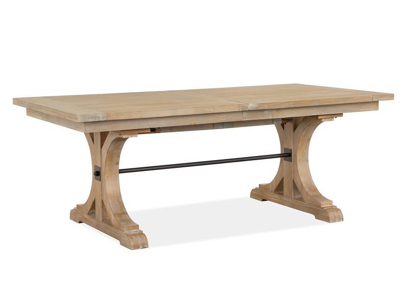 Magnussen Furniture Madison Heights Trestle Dining Table in Weathered Fawn image