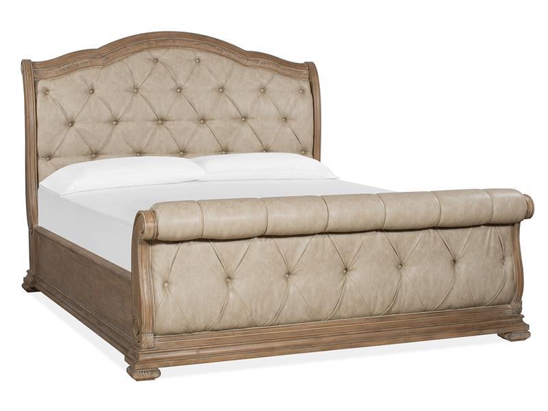 Magnussen Furniture Marisol King Sleigh Upholstered Bed in Fawn/Graphite image