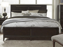 Magnussen Furniture Modern Geometry King Panel Bed in French Roast image