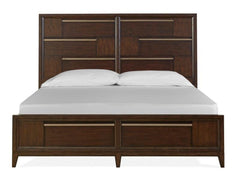 Magnussen Furniture Modern Geometry Queen Panel Storage Bed in French Roast image