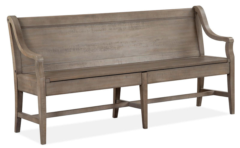 Magnussen Furniture Paxton Place Bench w/ Back in Dovetail Grey image