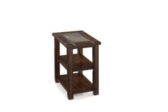 Magnussen Furniture Roanoke Rectangular Chairside End Table in Cherry and Slate image