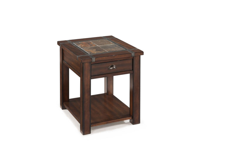Magnussen Furniture Roanoke Rectangular End Table in Cherry and Slate image