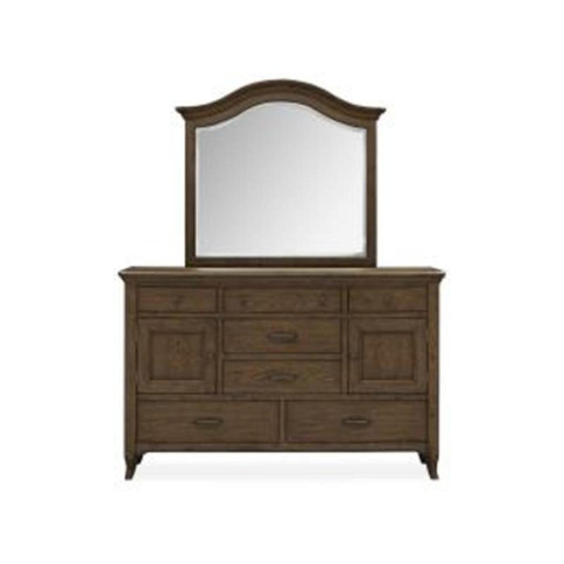 Magnussen Furniture Roxbury Manor Shaped Mirror in Homestead Brown image