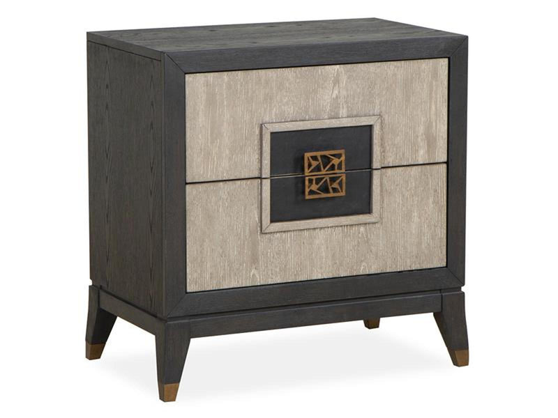Magnussen Furniture Ryker Drawer Nightstand in Nocturn Black/Coventry Grey image