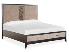 Magnussen Furniture Ryker King Upholstered Panel Storage Bed in Nocturn Black/Coventry Grey image