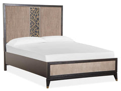 Magnussen Furniture Ryker Queen Upholstered Panel Bed in Nocturn Black/Coventry Grey image