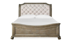 Magnussen Furniture Tinley Park Queen Sleigh Bed with Shaped Footboard in Dove Tail Grey image
