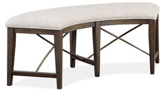 Magnussen Furniture Westley Falls Curved Bench with Upholstered Seat in Graphite image