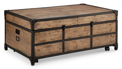 Magnussen Maguire Rectangular Expandable Cocktail Table in Black and Weathered Barley image