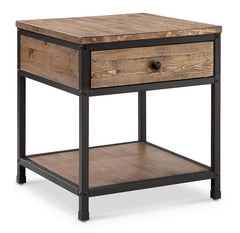 Magnussen Maguire Square End Table in Black and Weathered Barley image