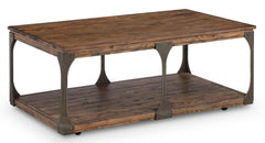 Magnussen Montgomery Rectangular Cocktail Table in Bourbon and Aged Iron image
