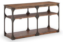 Magnussen Montgomery Rectangular Sofa Table in Bourbon and Aged Iron image