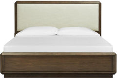 Magnussen Furniture Nouvel Cal King Panel Bed w/Upholstered Headboard in Russet image