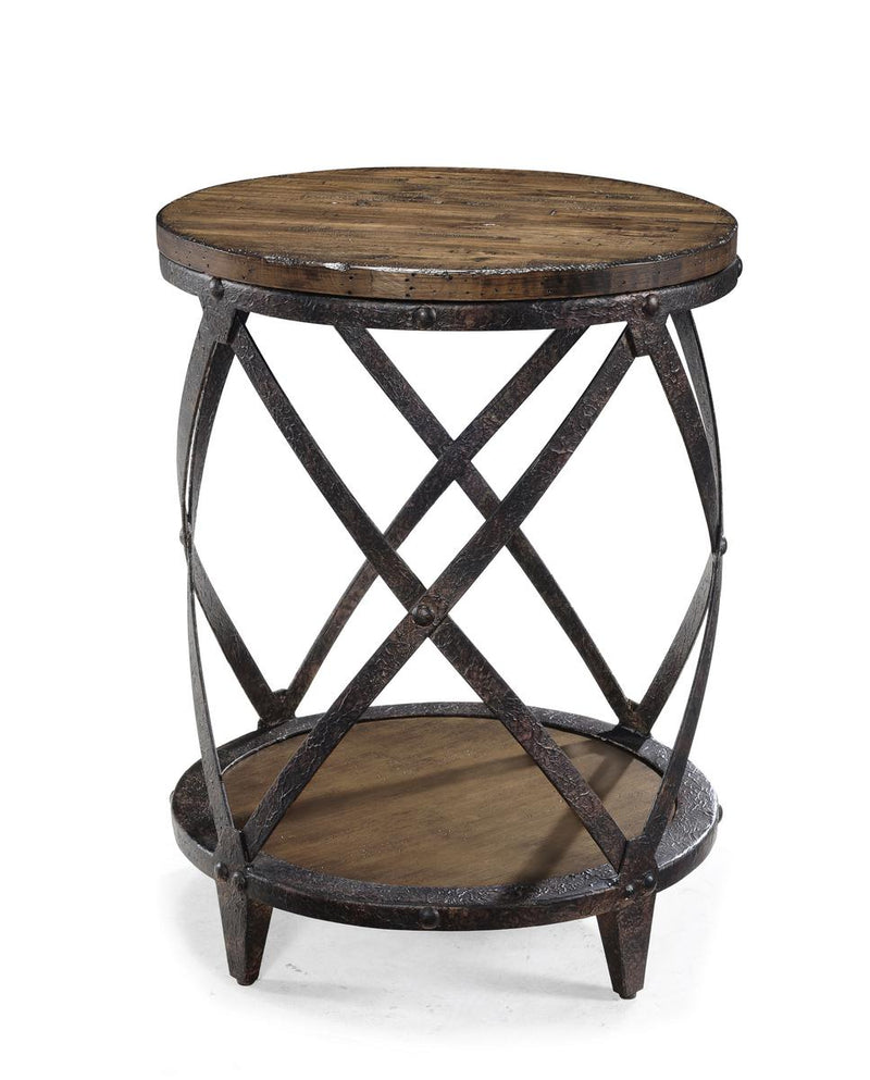 Magnussen Pinebrook Round Accent Table in Distressed Natural Pine image