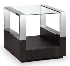 Magnussen Revere Rectangular End Table in Graphite and Chrome image
